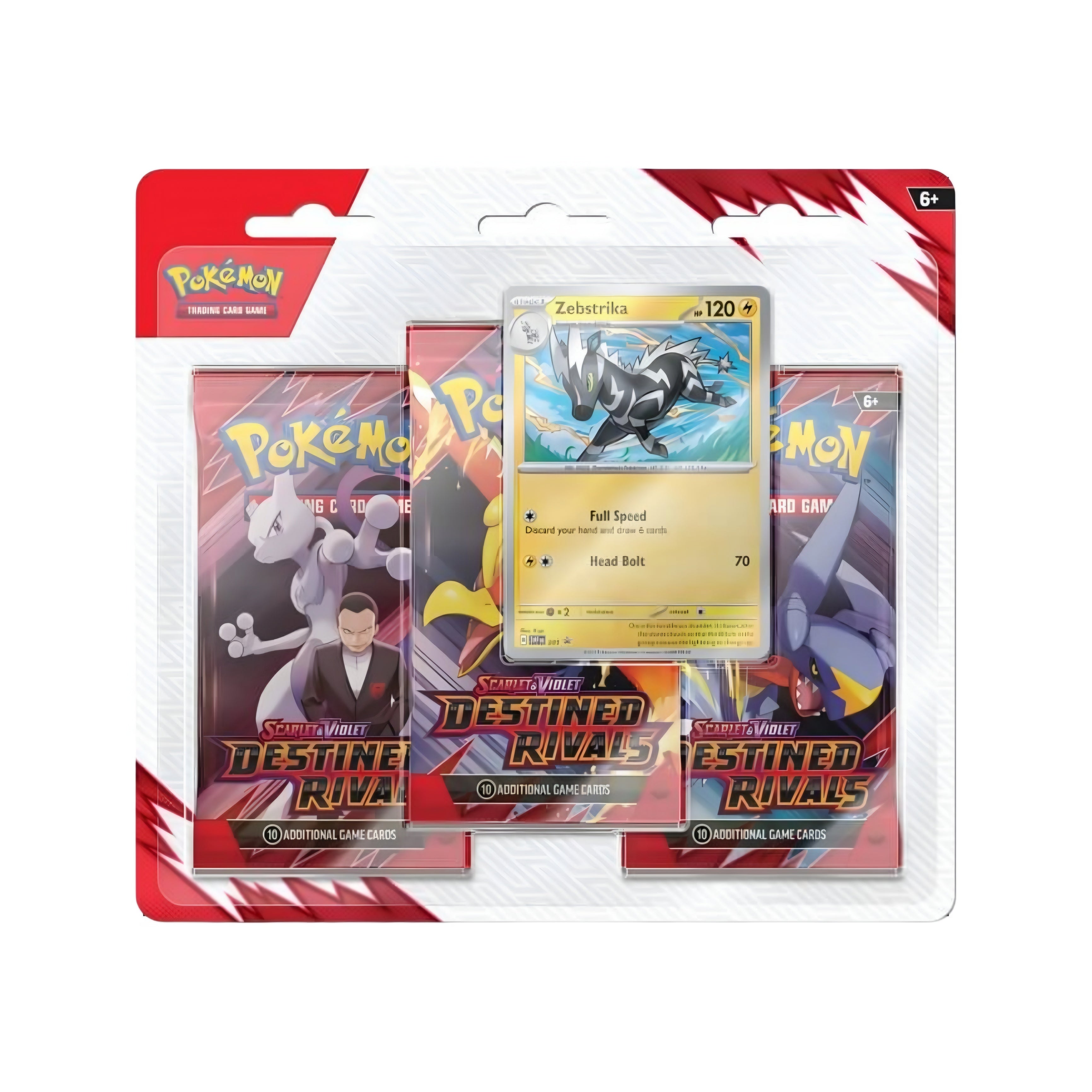 Pokémon Destined Rivals 3 pack Blister Zebstrika